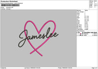Jamesleetext Embroidery File 6 sizes