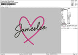 Jamesleetext Embroidery File 6 sizes