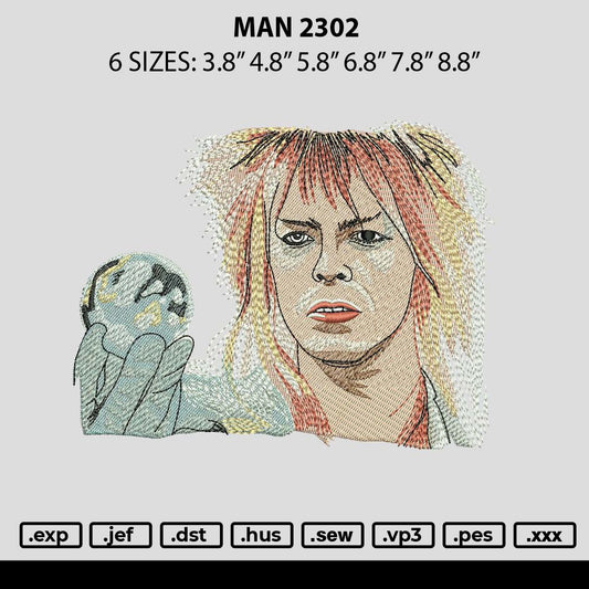 Man 2302 Embroidery File 6 sizes