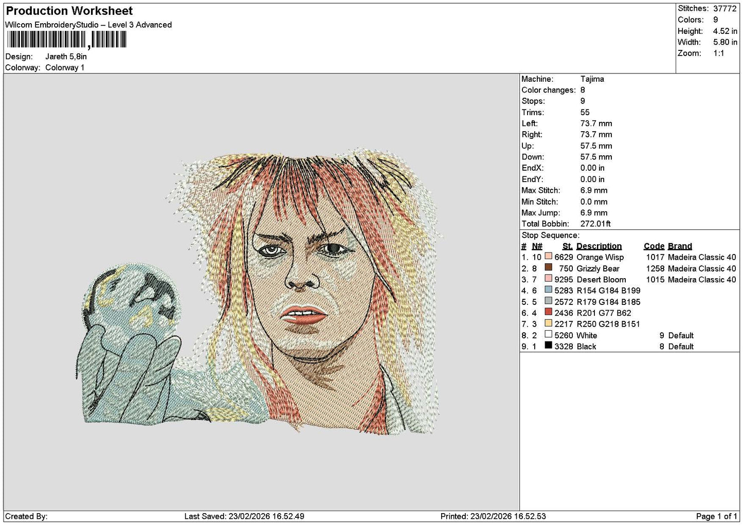 Man 2302 Embroidery File 6 sizes