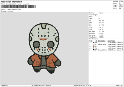 Jason Chibi Embroidery File 6 sizes