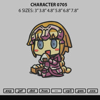 Character0705 Embroidery File 6 sizes