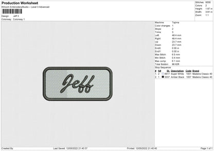 Jeff Embroidery File 4 size