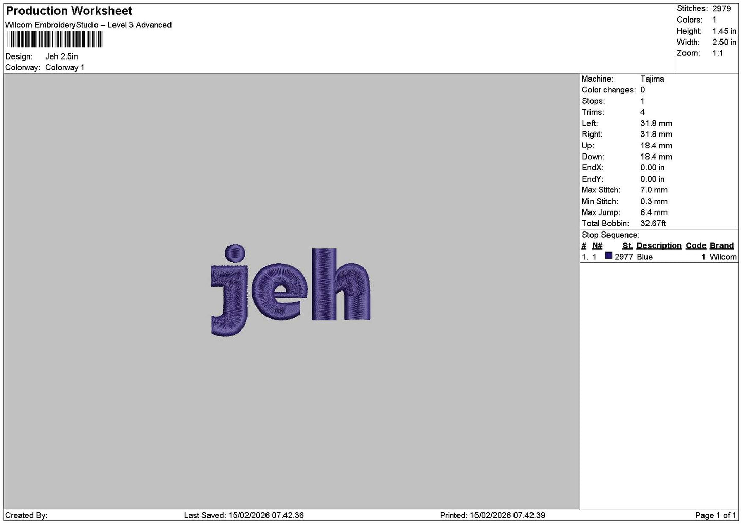 jehtext Embroidery File 6 sizes