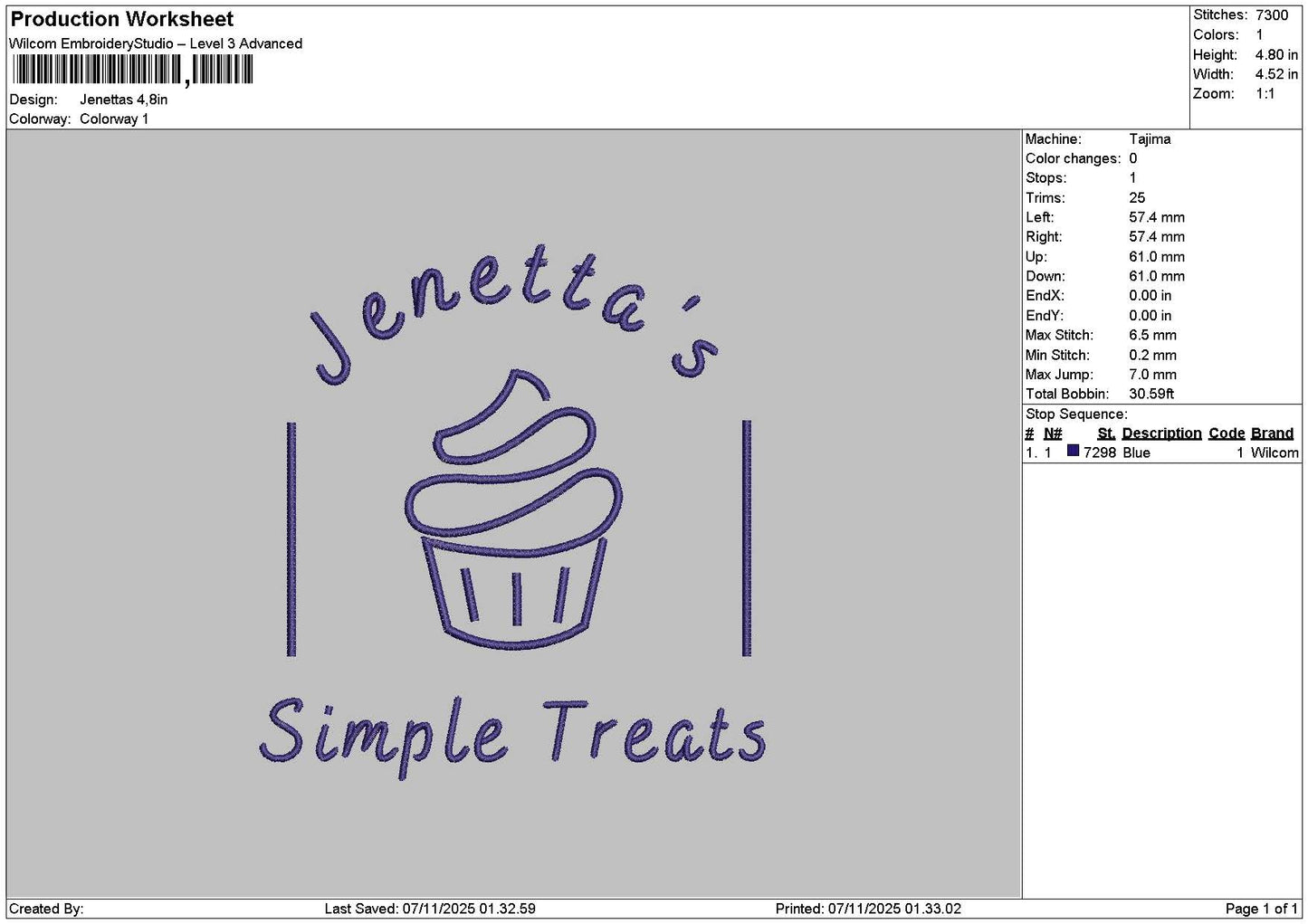 Cakesimple Embroidery File 6 sizes