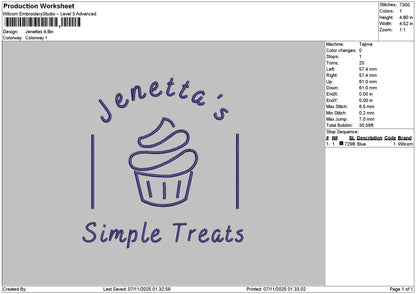 Cakesimple Embroidery File 6 sizes