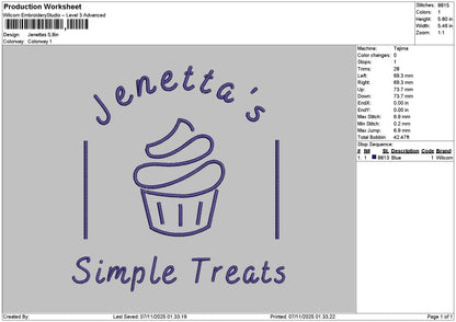 Cakesimple Embroidery File 6 sizes