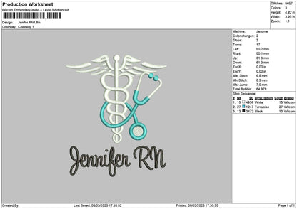 Jennifertext Embroidery File 6 sizes