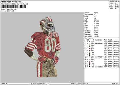 Player Jerry Embroidery File 6 sizes