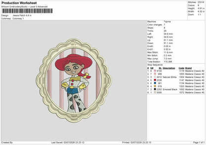 Jessiepatch Embroidery Machine Design File 6 sizes