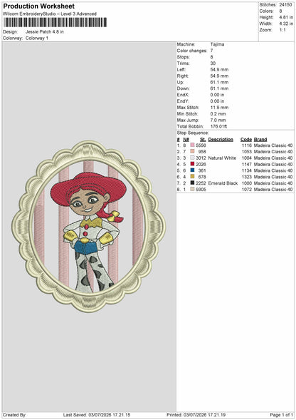 Jessiepatch Embroidery Machine Design File 6 sizes