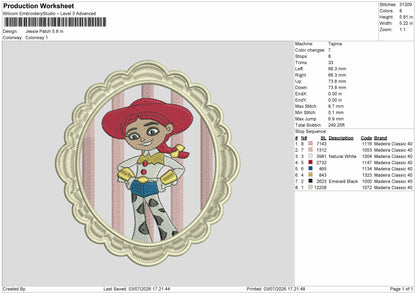 Jessiepatch Embroidery Machine Design File 6 sizes