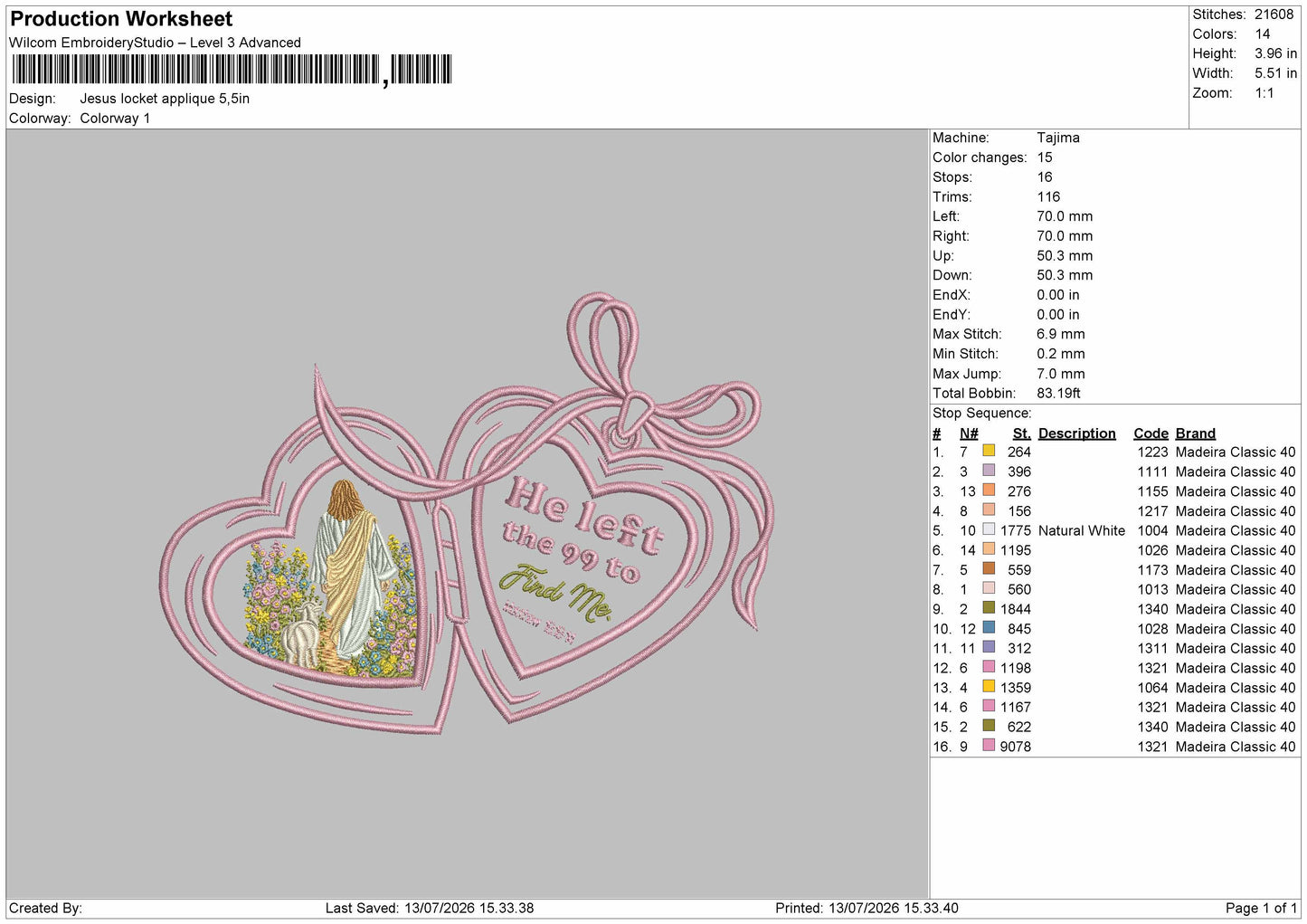 Jesus 1307 Applique Embroidery Machine Design File 6 sizes