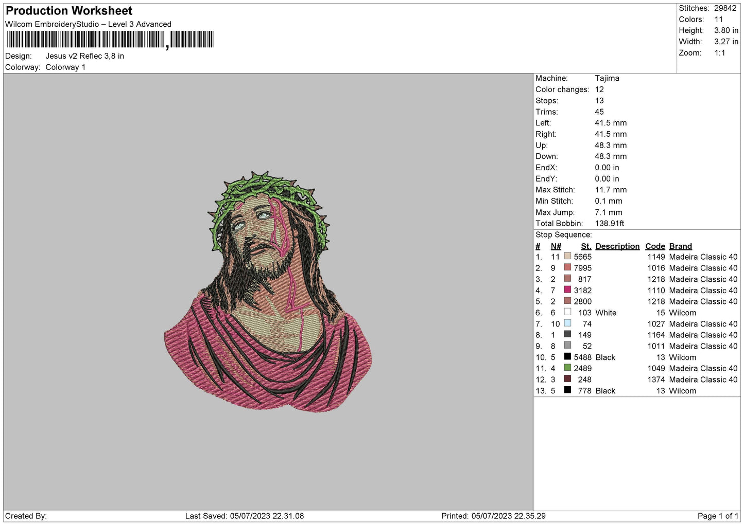 Jesus V2 Embroidery 2 Files