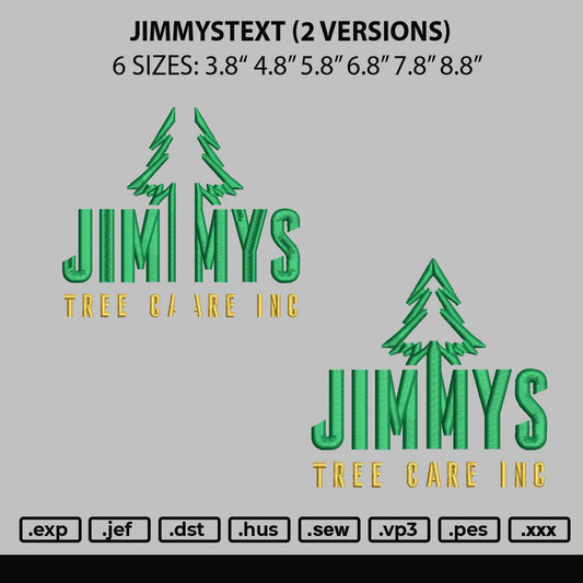 Jimmystext Splits Embroidery File 6 sizes