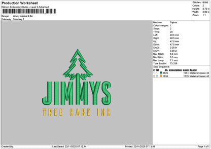 Jimmystext Splits Embroidery File 6 sizes