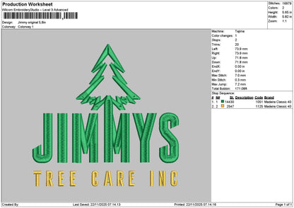 Jimmystext Splits Embroidery File 6 sizes