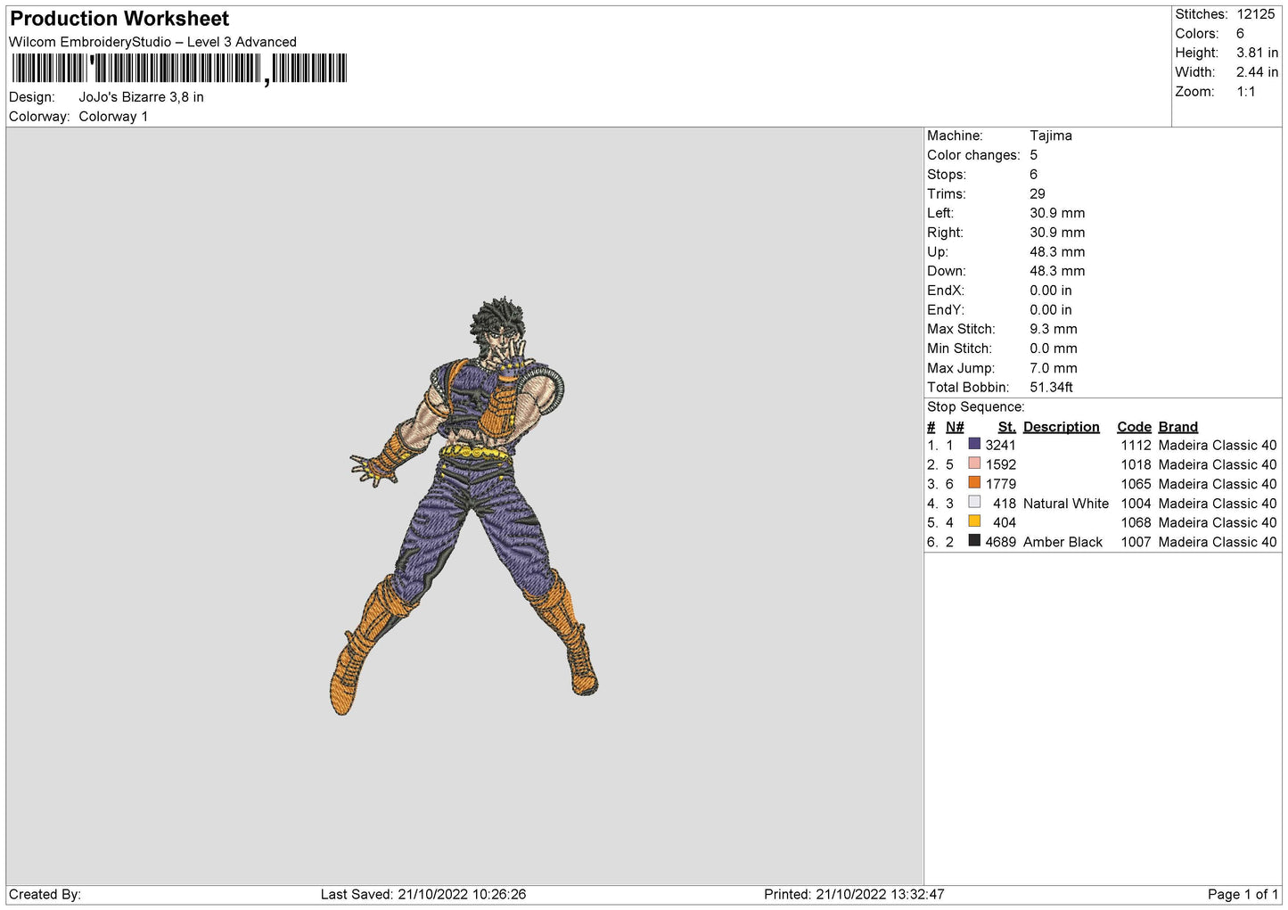 Jojo  Embroidery File 6 sizes