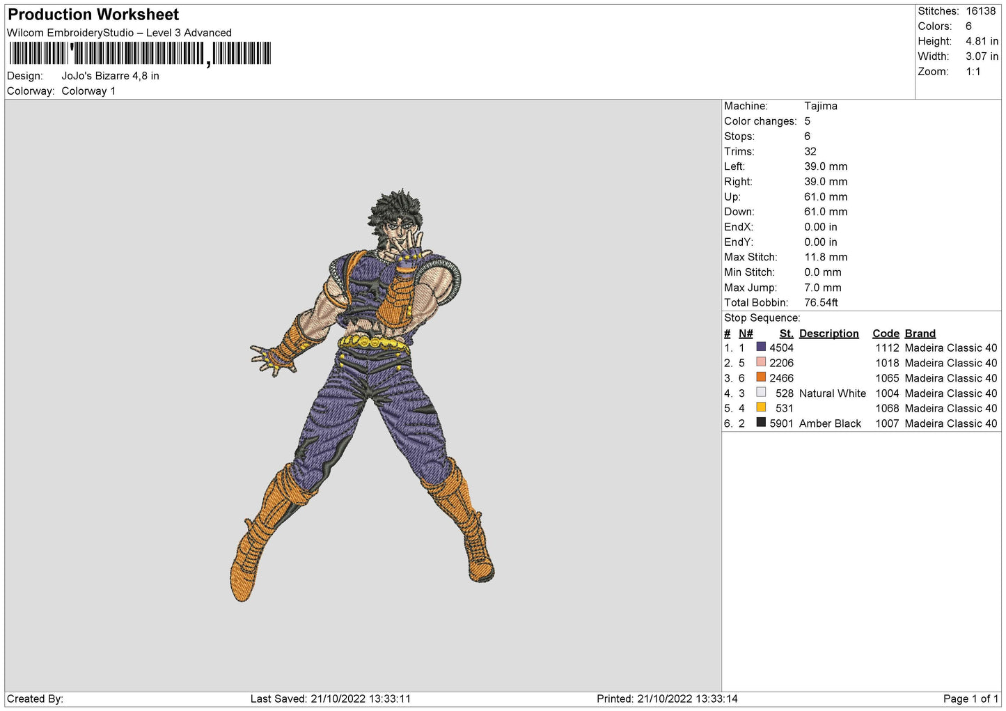 Jojo  Embroidery File 6 sizes