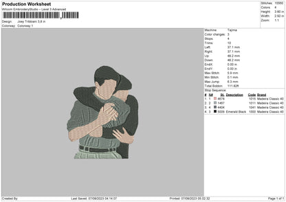 Joey T Embroidery File 6 sizes