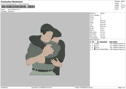 Joey T Embroidery File 6 sizes