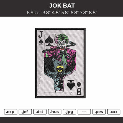 Jok Bat Embroidery File 6 sizes