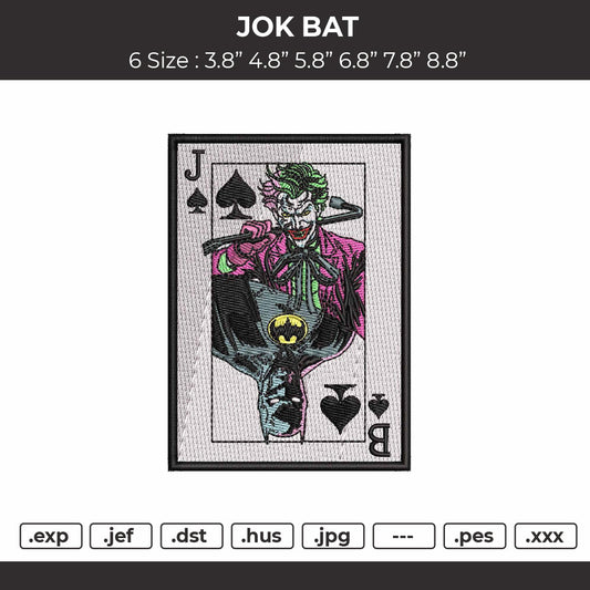 Jok Bat Embroidery File 6 sizes