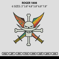 Roger 1808 Embroidery File 6 sizes