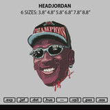 HeadJordan Embroidery File 6 sizes