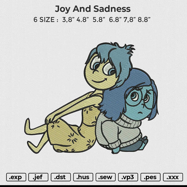 Joy and Sadness Embroidery File 6 size