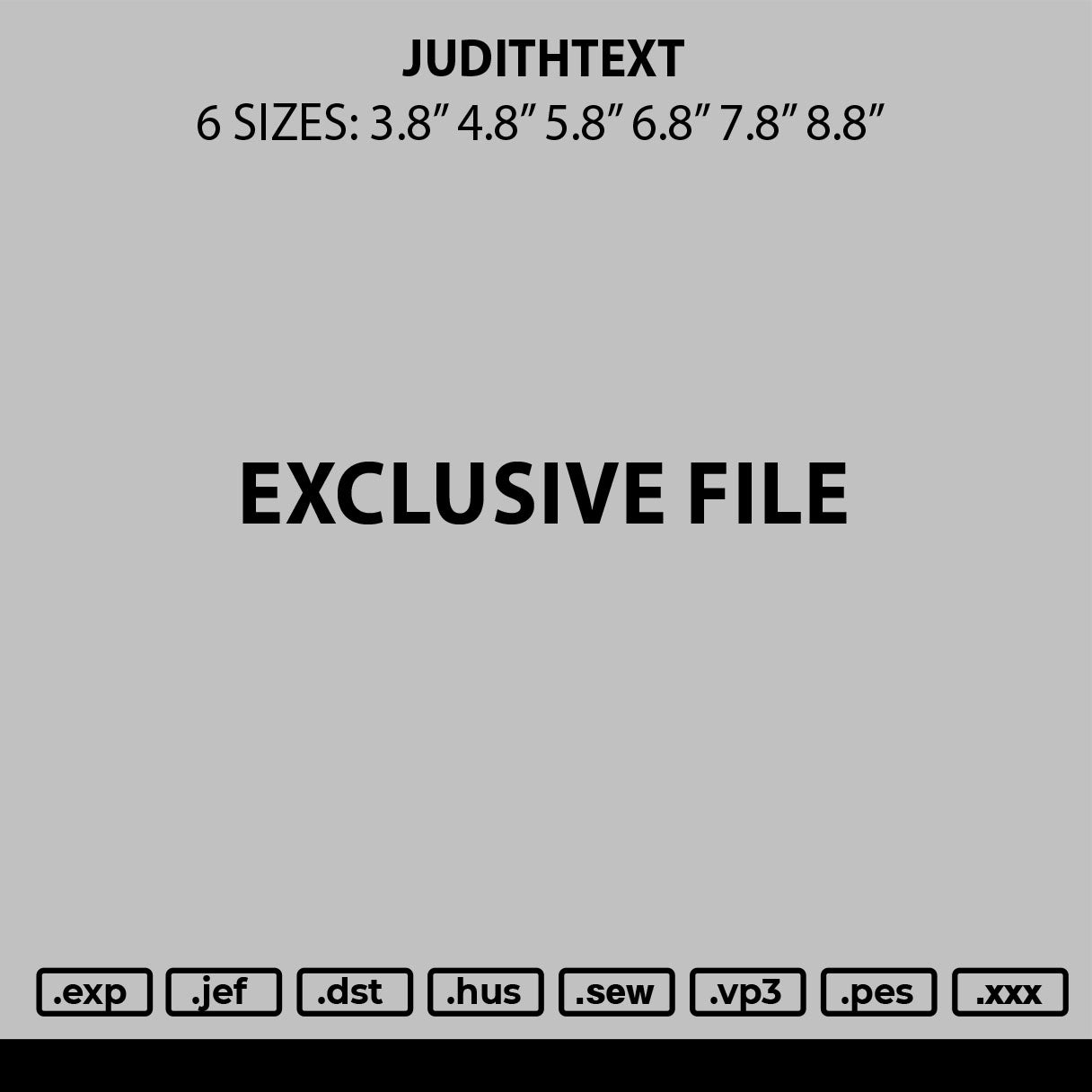 Judithtext Embroidery File 6 sizes