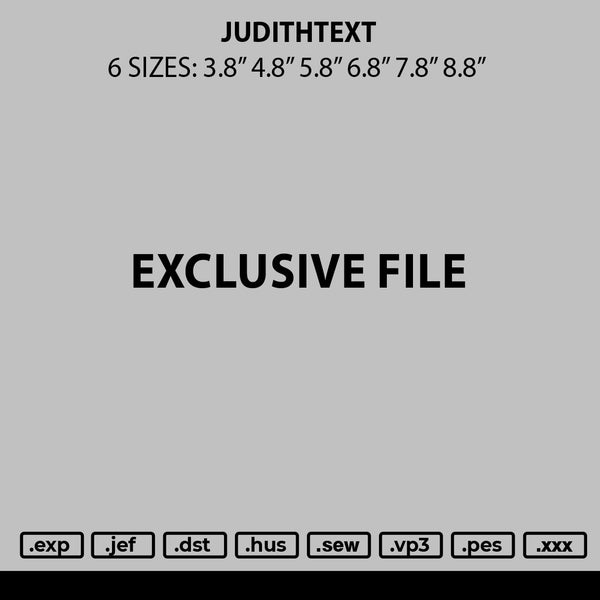 Judithtext Embroidery File 6 sizes