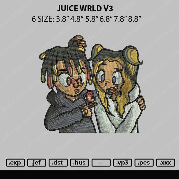 Juice Wrld V3 Embroidery File 6 sizes