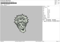 Jujutsu Kaisen Face Embroidery File 4 size
