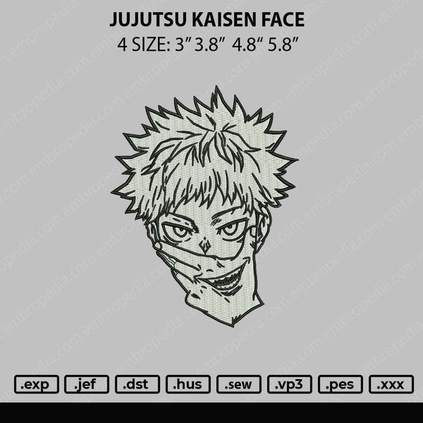 Jujutsu Kaisen Face Embroidery File 4 size