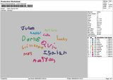Juliantext Embroidery File 6 sizes