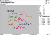 Juliantext Embroidery File 6 sizes