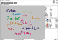 Juliantext Embroidery File 6 sizes