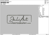Juliarttext Embroidery File 6 sizes