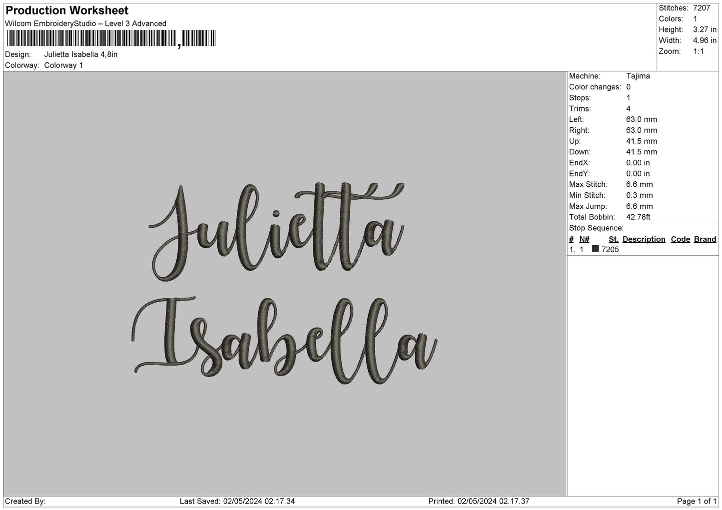 Juilettatext Embroidery File 6 sizes