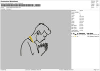 Justin Bierber Sillhouette Embroidery File 4 size