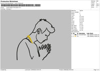 Justin Bierber Sillhouette Embroidery File 4 size