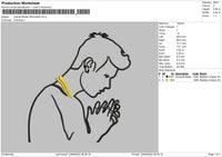 Justin Bierber Sillhouette Embroidery File 4 size