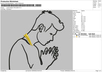 Justin Bierber Sillhouette Embroidery File 4 size