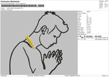 Justin Bierber Sillhouette Embroidery File 4 size