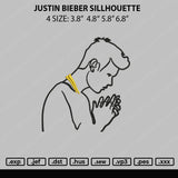 Justin Bierber Sillhouette Embroidery File 4 size
