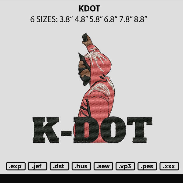 Kdot Embroidery File 6 sizes