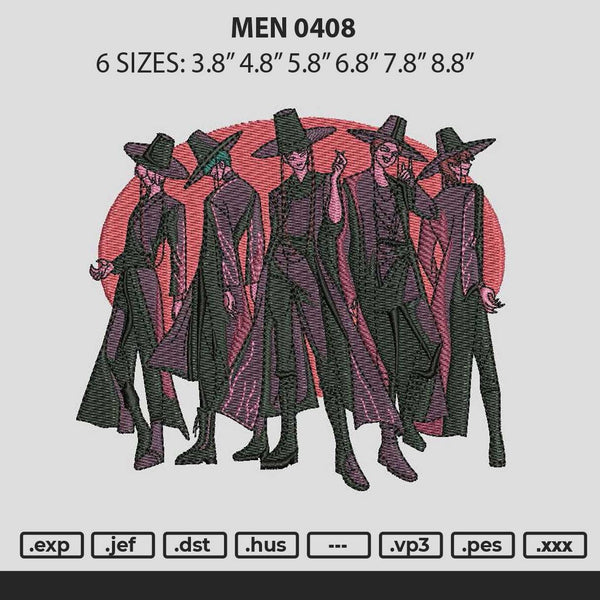 Men 0408 Embroidery File 6 sizes