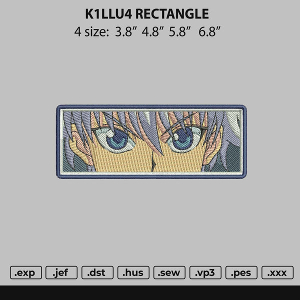 Killua Rectangle Embroidery File 4 size