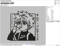 Killua BW Embroidery File 4 size